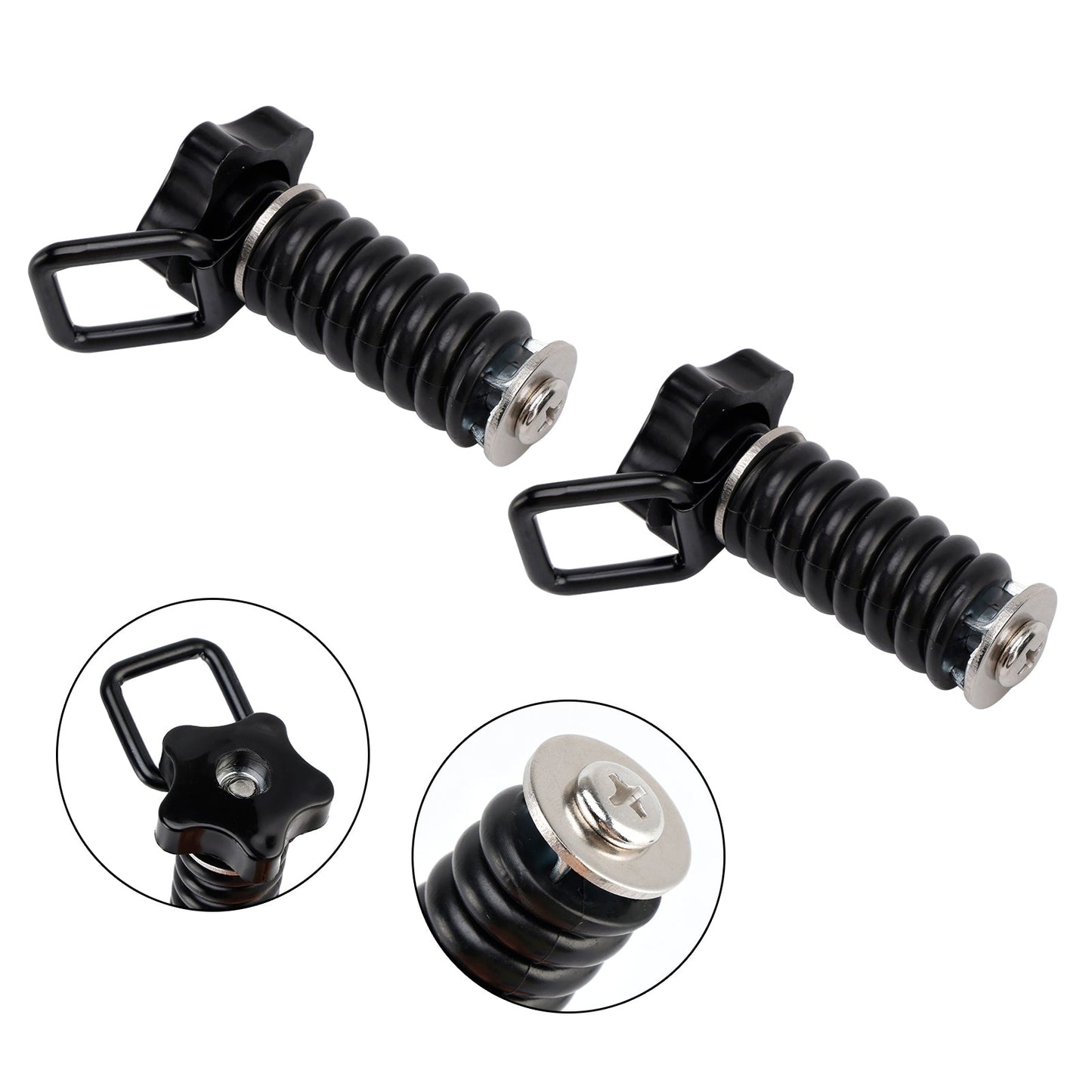 Coppia di ancoraggi di fissaggio con anello a D da 1"" neri per Polaris Rzr 570 800 900 1000