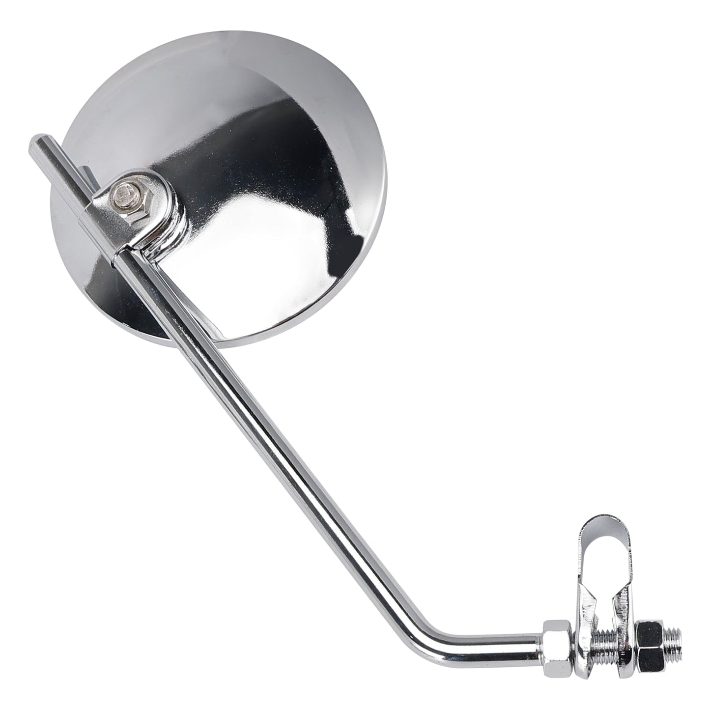 Coppia di specchietti universali per moto da 4"" cromati con morsetto - rotondi per barre da 7/8""