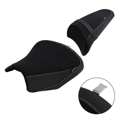 Kit cuscini passeggero anteriore e posteriore Raider per Kawasaki Ninja 650 Z650 2017-2025, colore verde.