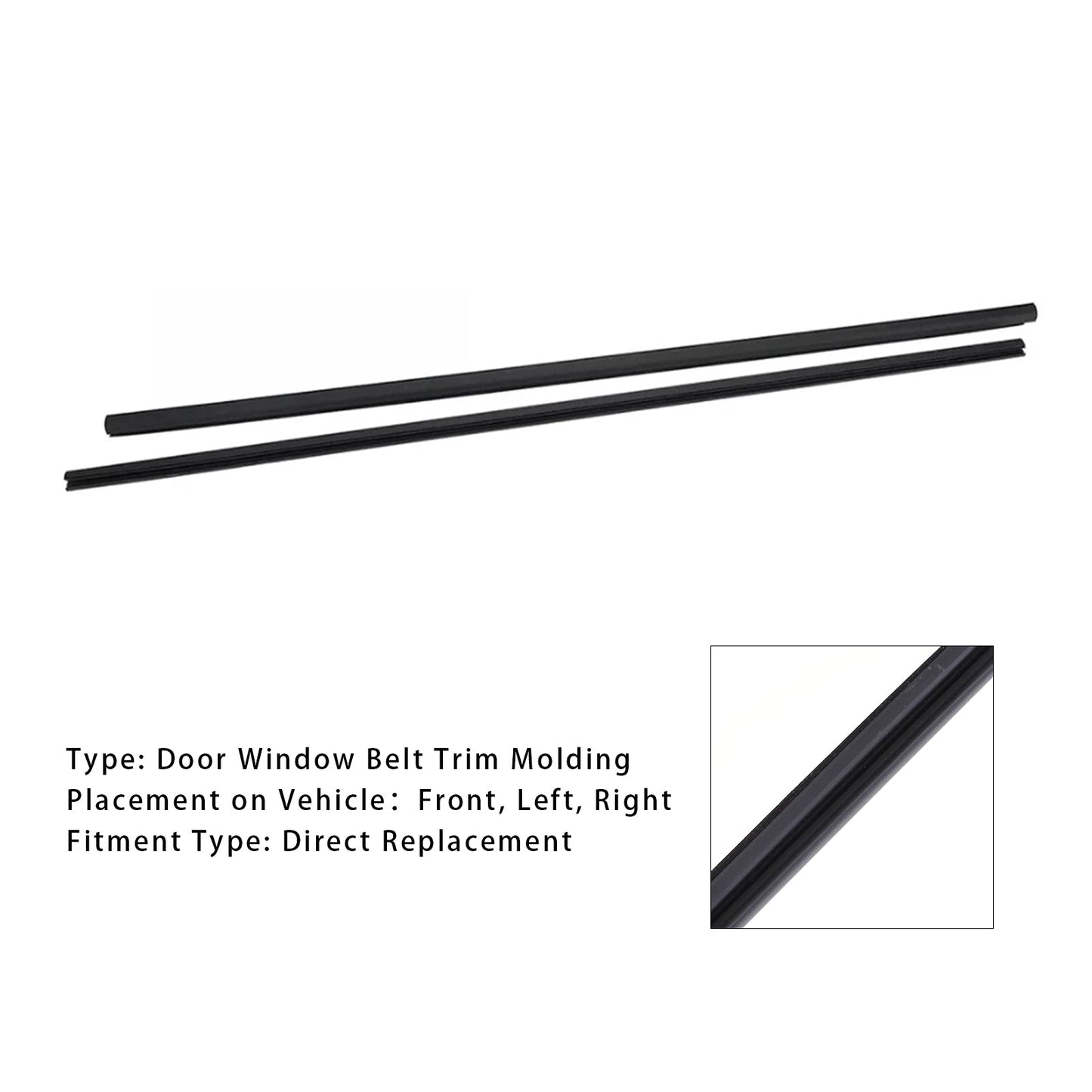 Modanatura per finestrino laterale sinistro e destro Honda Civic Coupe (2 porte) 2006-2011, 2 pezzi, 72410-SVA-A01ZA