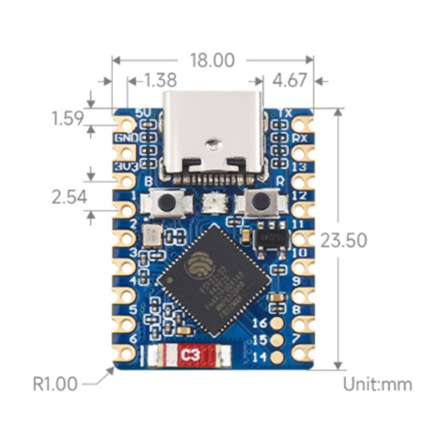 Scheda di sviluppo ESP32-S3 Processore Dual-Core S3FH4R2 Frequenza operativa 240 MHz