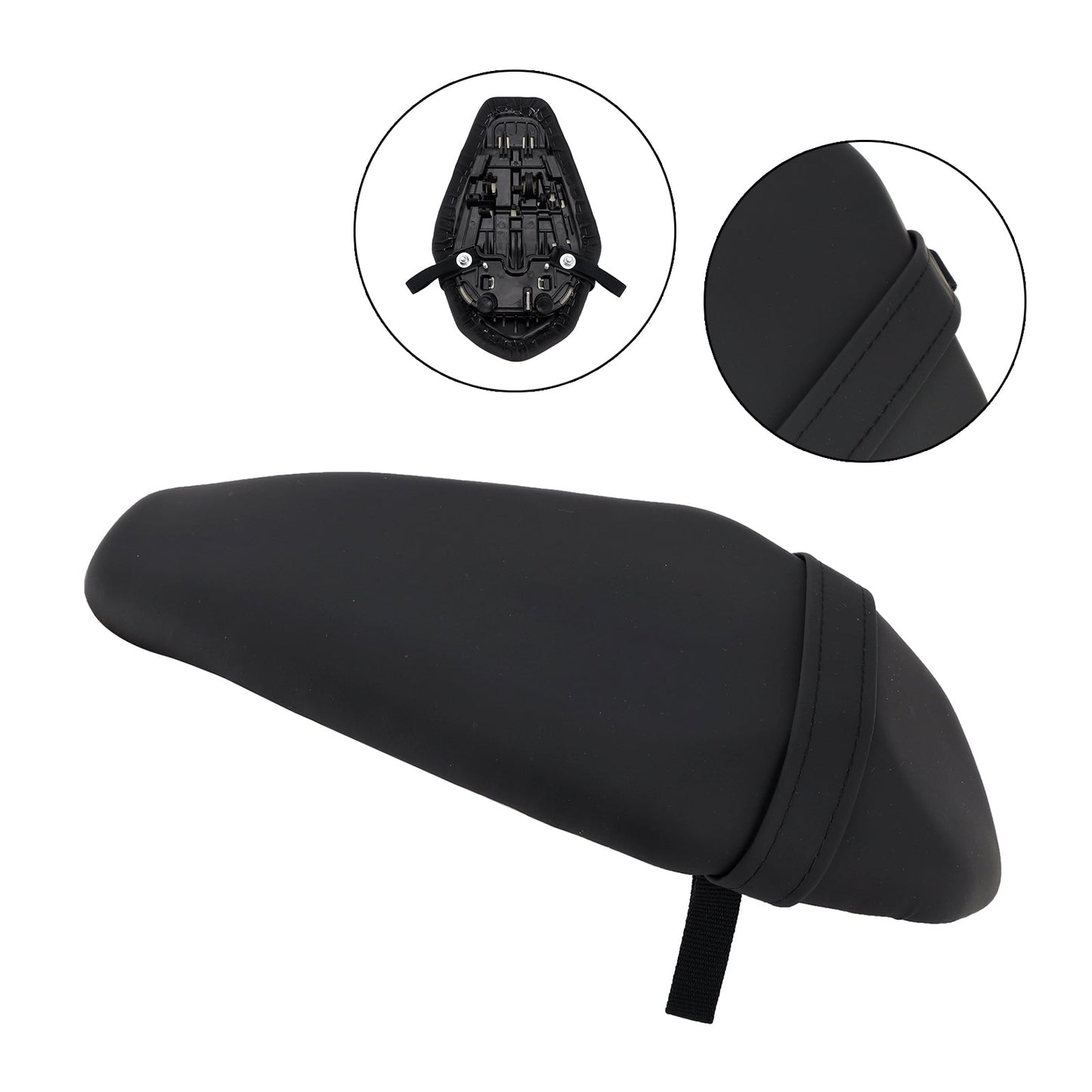 Cuscino passeggero posteriore Kawasaki Ninja Zx-6R 2019-2025, vestibilità piatta, nero