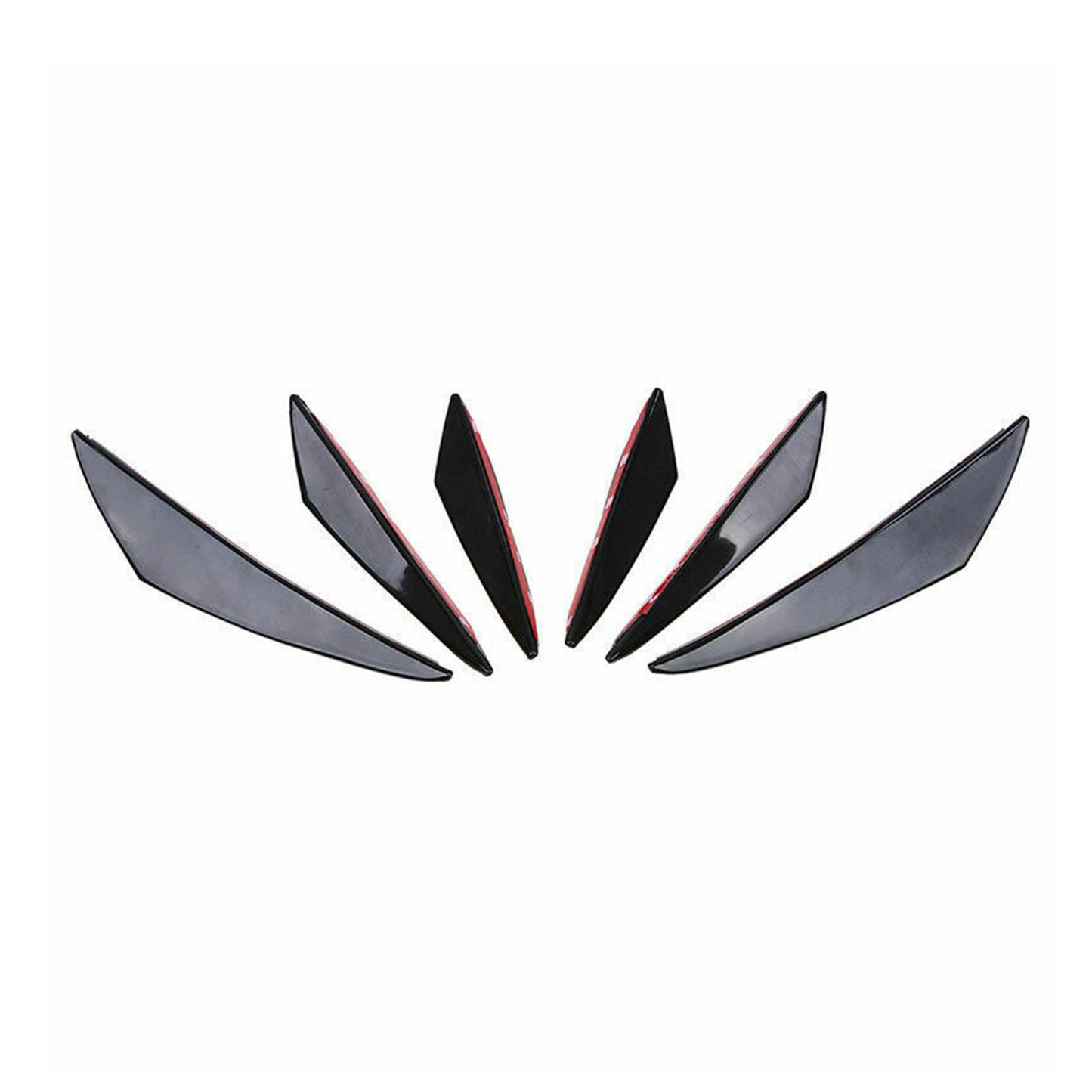 6pcs Universal Gloss Black Car/Auto Paraurti anteriore Pinne Spoiler Canards Refit
