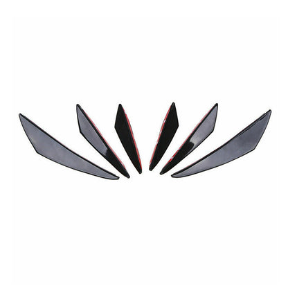 6pcs Universal Gloss Black Car/Auto Paraurti anteriore Pinne Spoiler Canards Refit