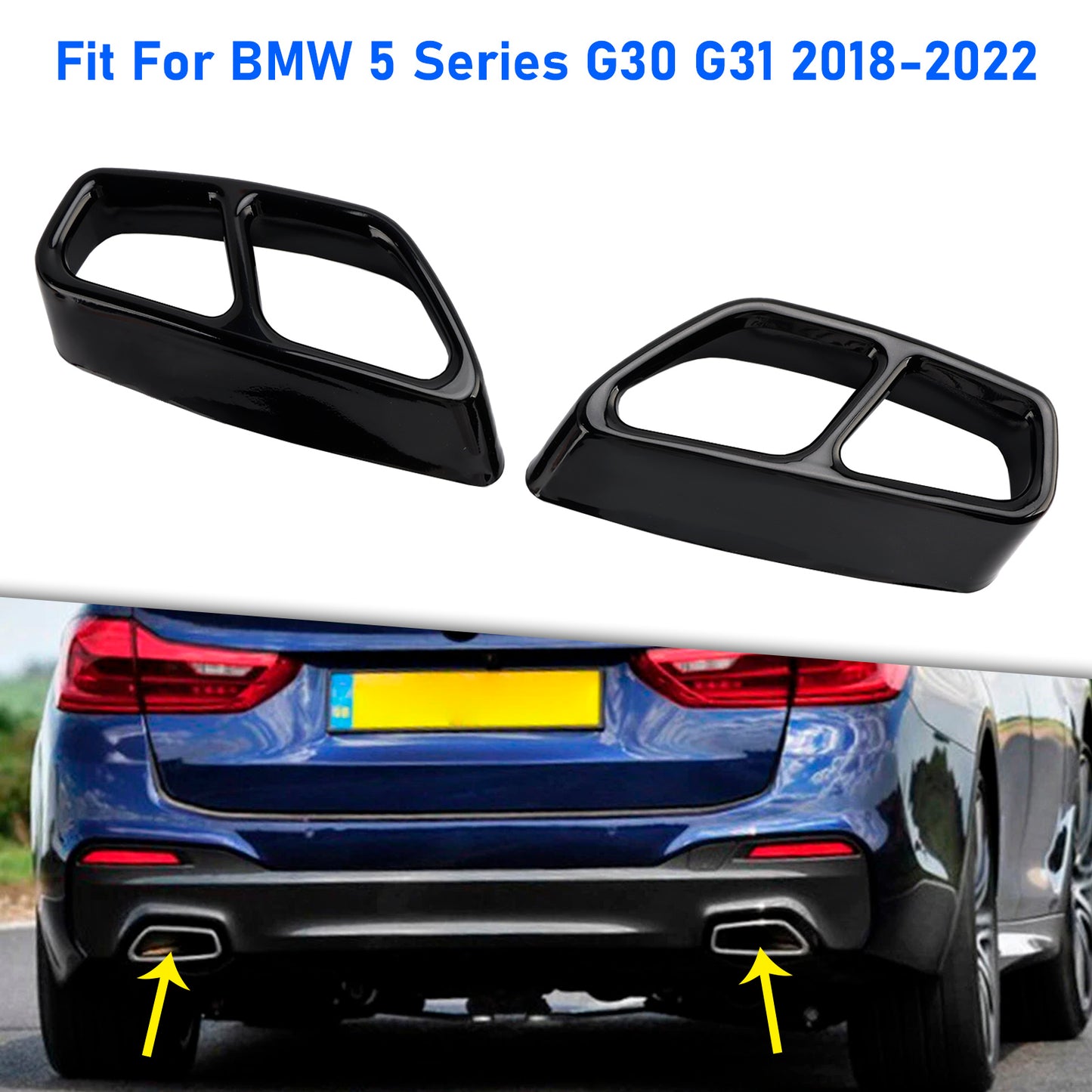 2x copertura del tubo della punta dell'ammortizzatore di scarico per BMW 5 G30 G31 2018-2022