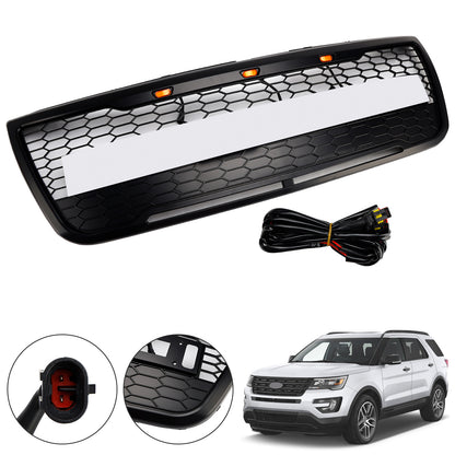 Griglia paraurti anteriore superiore grigia Ford Explorer 2012-2015 con luci