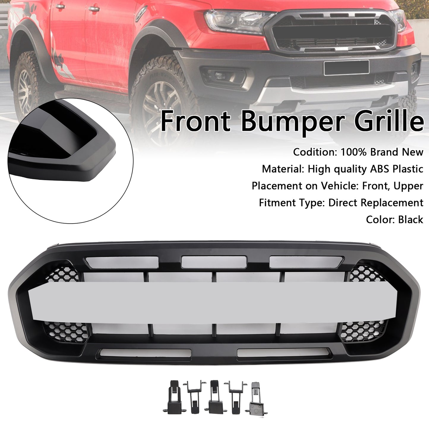 Griglia paraurti anteriore Ford Ranger Raptor Style nera 2019-2023