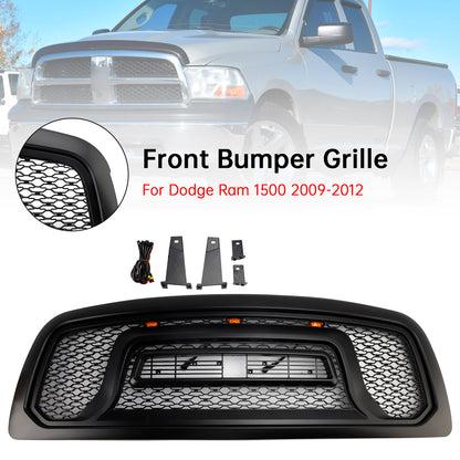 Griglia paraurti anteriore nera con luce a LED per Dodge Ram 1500 2009-2012