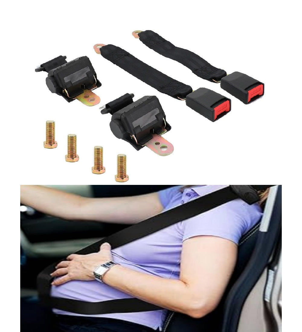 2 set 2 punti retrattile per auto sicurezza cintura di sicurezza fibbia universale regolabile generico