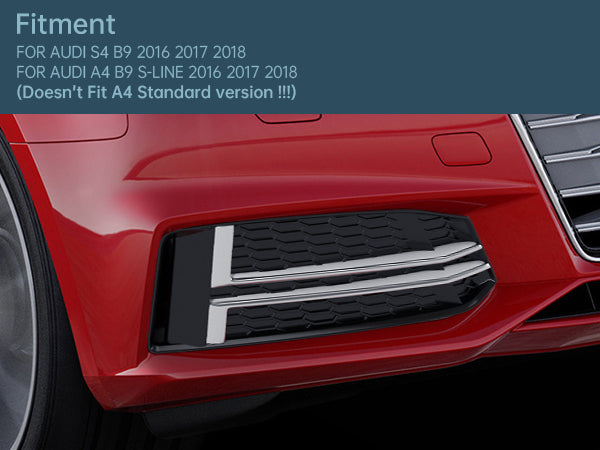 Coppia copertura fendinebbia anteriore adatta per griglia paraurti AUDI A4 B9 S-LINE 2016-2018