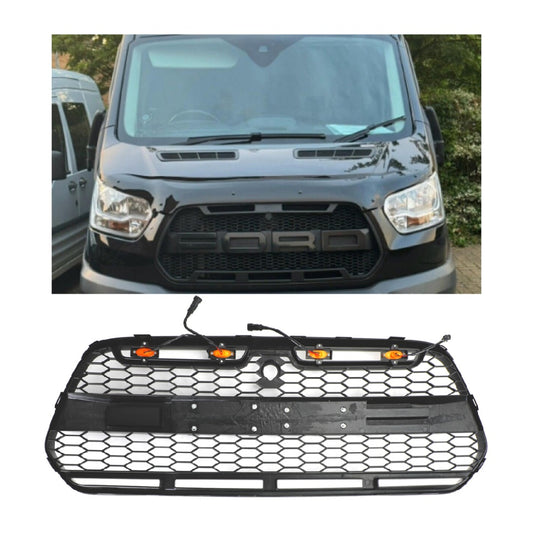 2015 2016 2017 2018 Ford Transit MK8 Raptor Griglia del paraurti anteriore nero matto w / LED