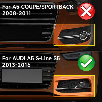 Pair Front Fog Lamp Black Trim Grills Grill Per AUDI A5 S-Line S5 2013-2016