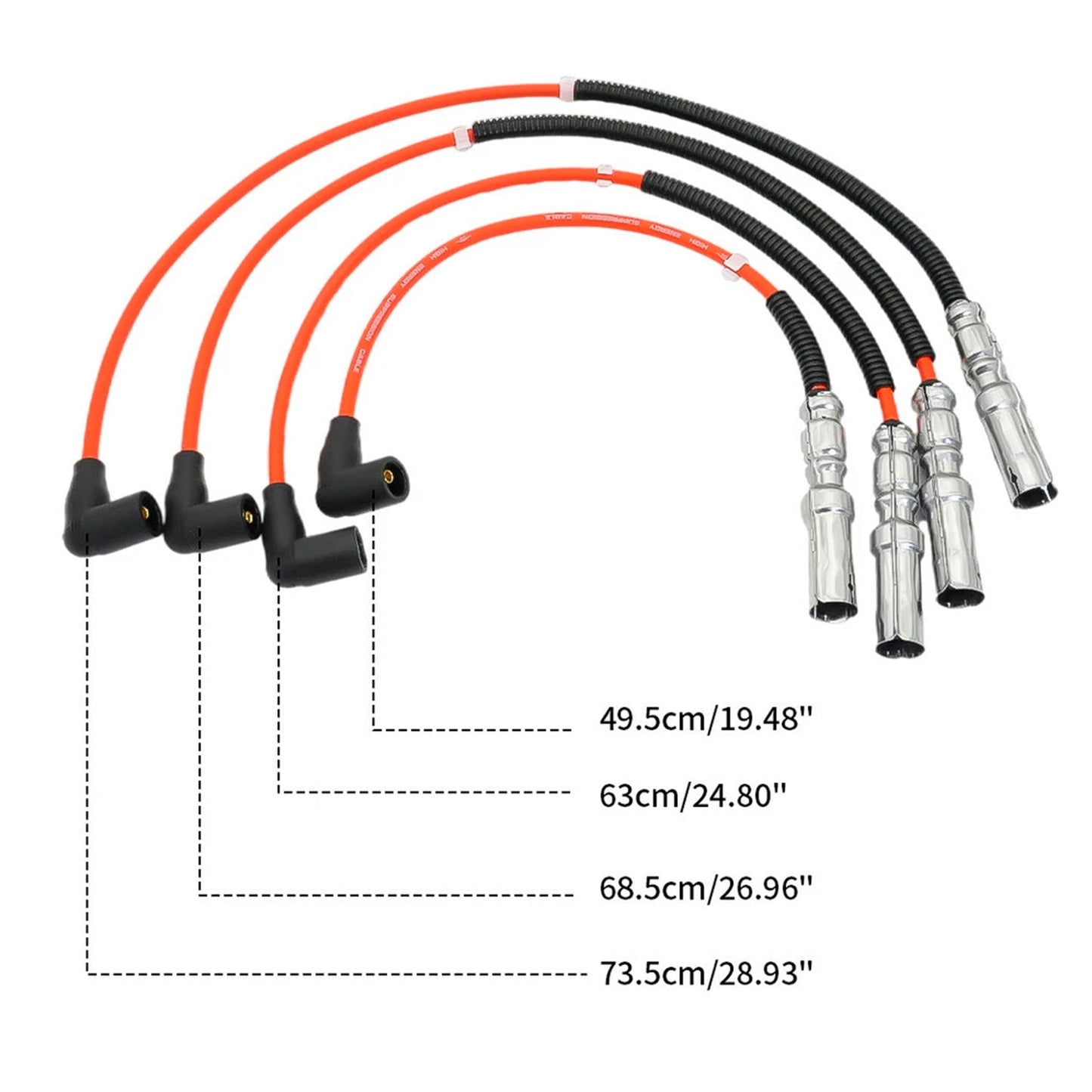 Kit cavi candela da 8 mm 063905431A per VW Beetle Bora Golf GTI Jetta 2.0L