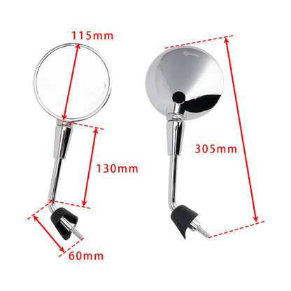 COPPIA SPECCHIETTI SHORTY CROMATI PER VESPA PRIMAVERA 50-125 SPRINT 50-150 GTS 125 300