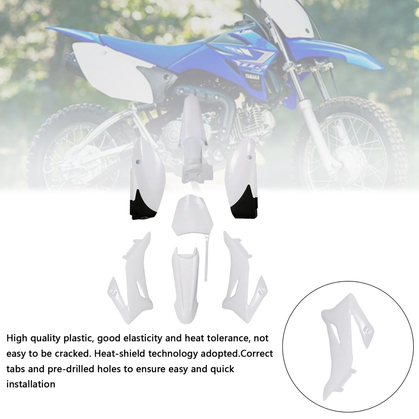 Kit plastiche per carrozzeria Yamaha TTR110 2008-2022 DIRT BIKE, carenatura parafango