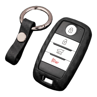 Custodia in pelle e silicone per chiave auto con fibbia per Kia