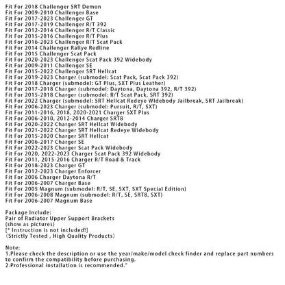 Coppia di staffe di supporto superiori del radiatore per Dodge Chrysler 04596474AD