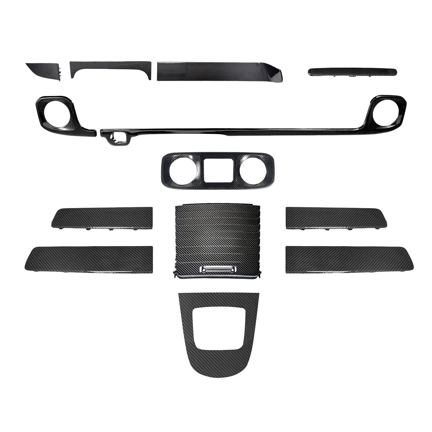 Set di pannelli di rivestimento interno per cruscotto in fibra di carbonio a secco per Mercedes W465 G550 G580 G63, 2025+
