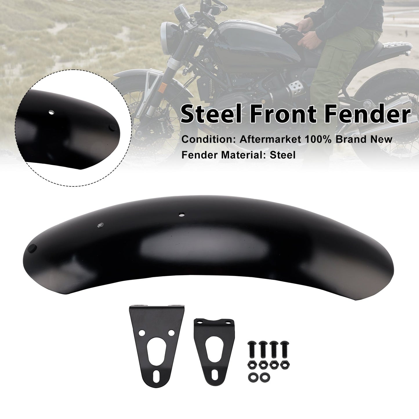 Parafango anteriore in acciaio BMW R nineT 2014-2023