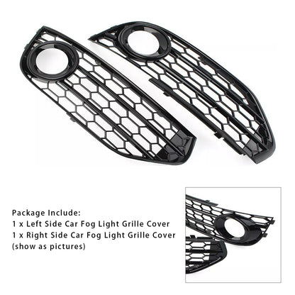Griglia fendinebbia a nido d'ape per paraurti anteriore Audi A4 Allroad B8 2010-2015, nera