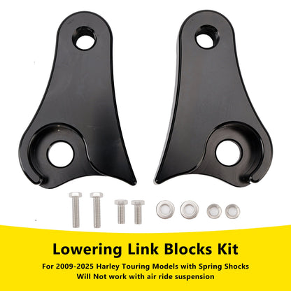 Kit di blocchi di collegamento di abbassamento da 1,5"" per Touring Street Glide Road King Electra 2009-2025
