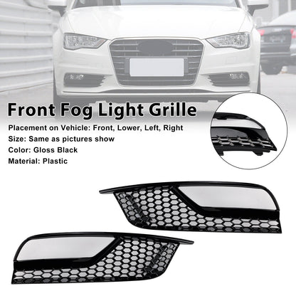 Griglie fendinebbia anteriori nere lucide per Audi A3 8V Berlina 2013-2016