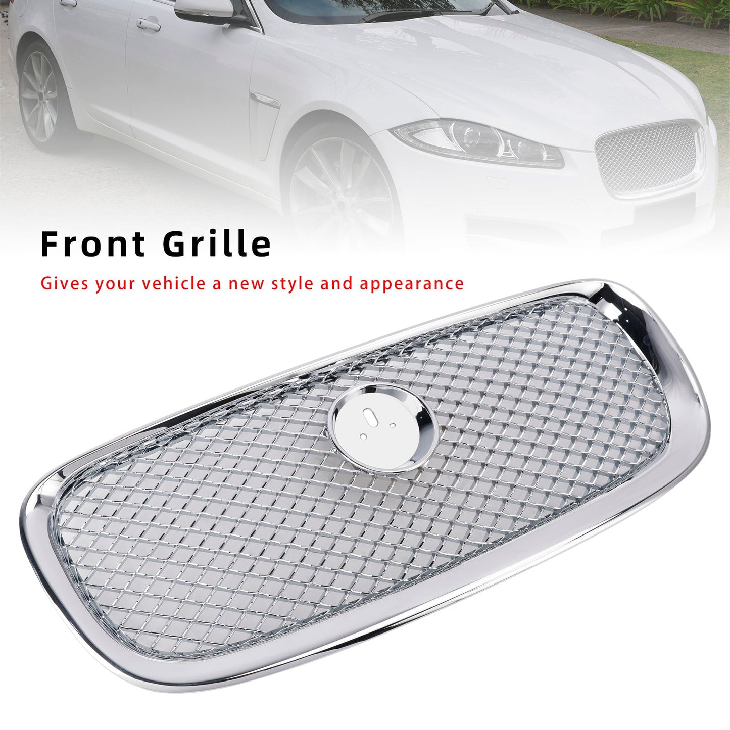 Griglia paraurti anteriore stile Jaguar XF XF-R 2012-2015 cromata