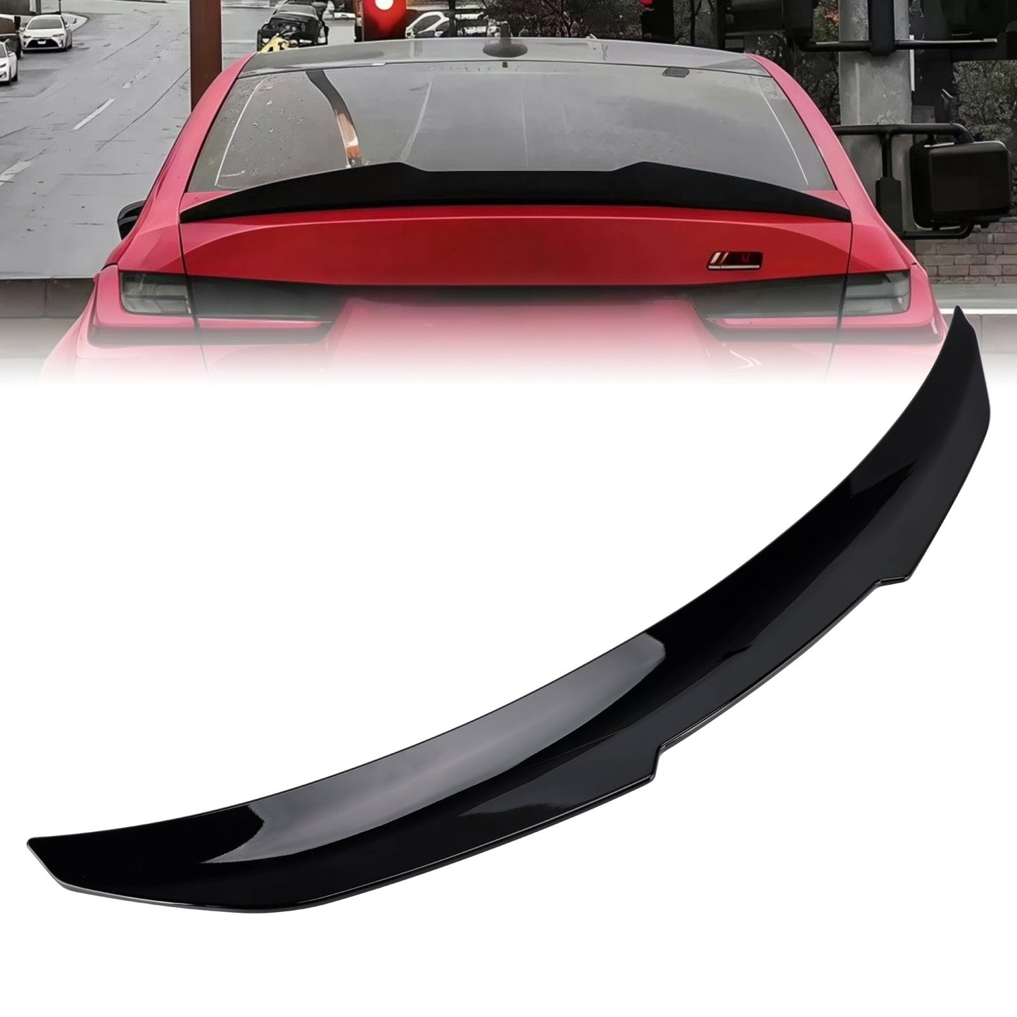 Spoiler posteriore nero lucido per BMW Serie 3 G20 G80 19-25 PSM Style
