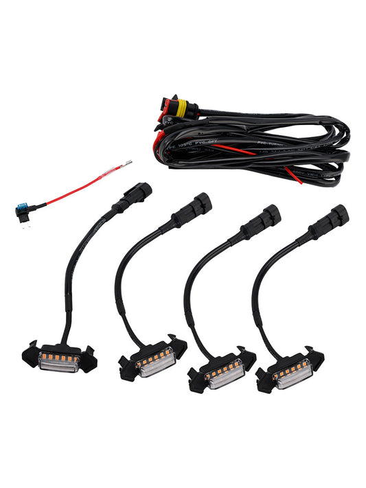 Kit luci LED per griglia anteriore Toyota Tacoma con lente trasparente color ambra 2016-2023