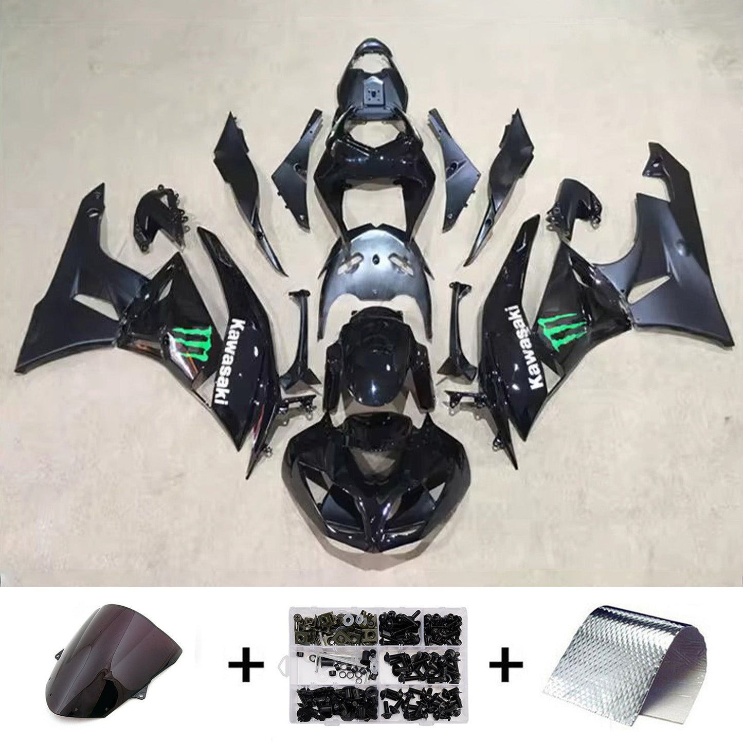 Kit carenatura iniezione in plastica ABS adatto per Kawasaki ZX6R 636 2009-2012