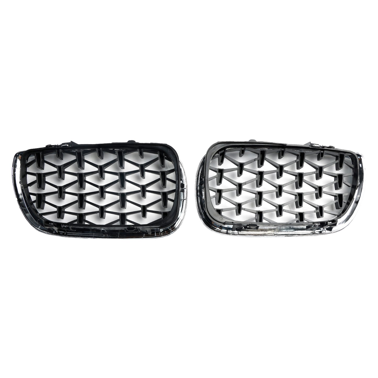 Pair Chrome Diamond Grille For BMW E46 Saloon/Touring Facelift 2002-2005 4Dr