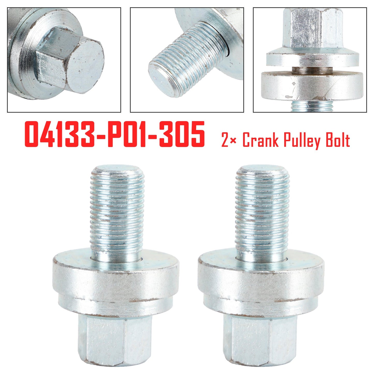 2× Bullone puleggia albero motore D16Z6 D16 D15 D16Y8 Serie D per Honda Civic 04133-P01-305