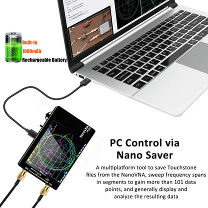 Analizzatore di rete vettoriale portatile NanoVNA Plus da 2,8 pollici aggiornato da 50 kHz a 2,7 GHz