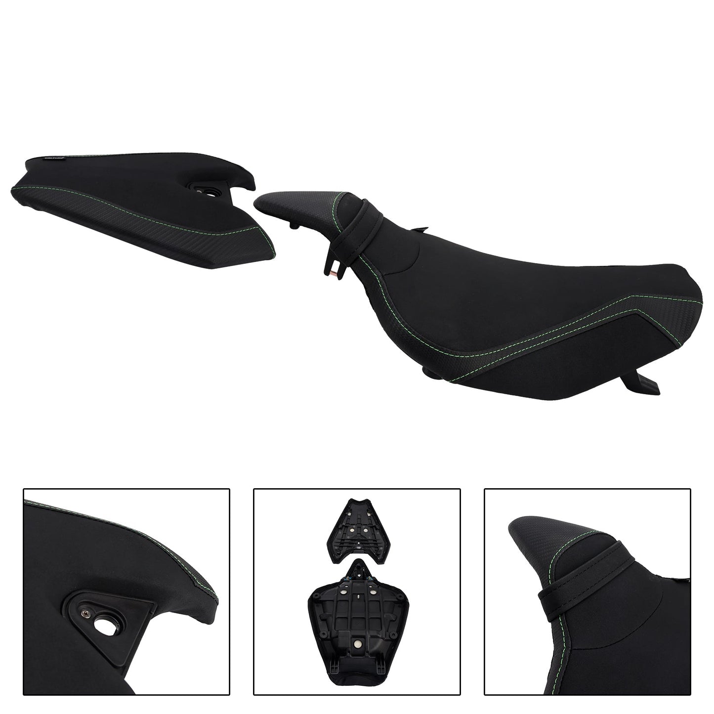 Kit sella conducente e passeggero per Kawasaki Z1000 2014-2025 2024, cuscino posteriore nero