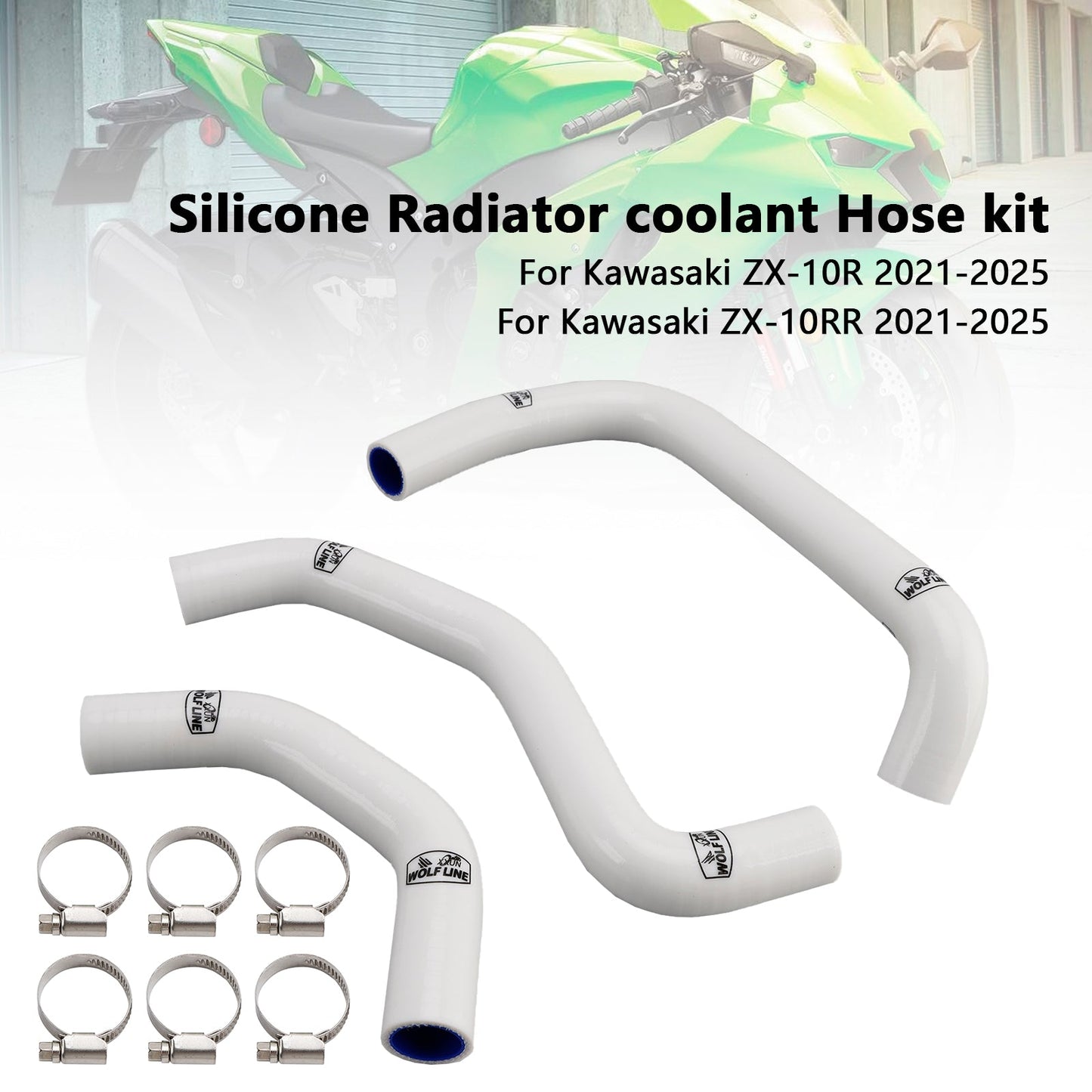 Tubo flessibile del liquido di raffreddamento del radiatore in silicone Kawasaki ZX10R ZX-10RR 2021-2025