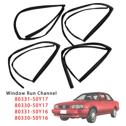 1990-1994 Per Nissan Sunny Sentra Tsuru B13 4 pezzi Guarnizione canale vetro 80331-50Y17