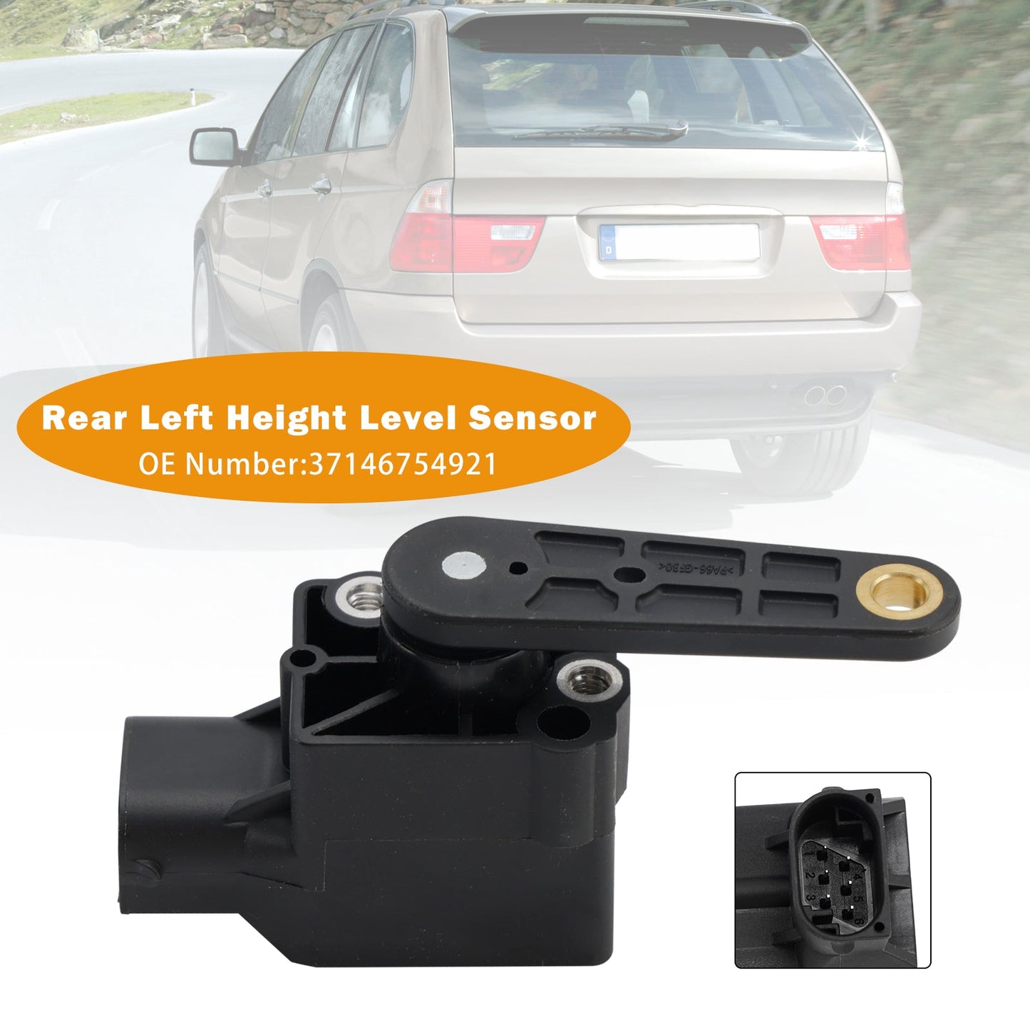 Sensore di livello altezza posteriore sinistro 37146754921 per BMW X5 (E53) 2000-2006