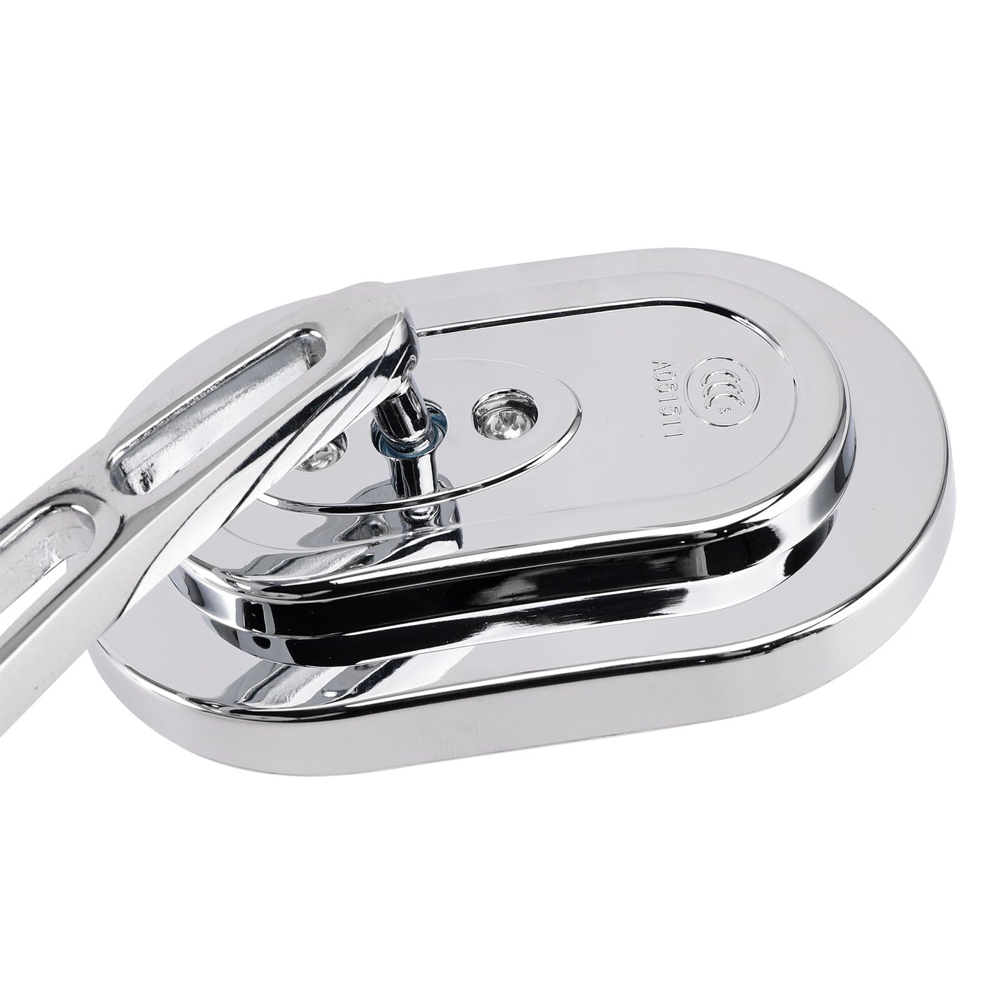 Coppia di specchietti cromati, sinistro e destro, set da 10 mm per moto chopper