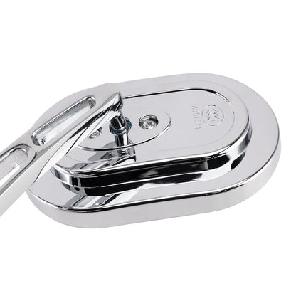 Coppia di specchietti cromati, sinistro e destro, set da 10 mm per moto chopper