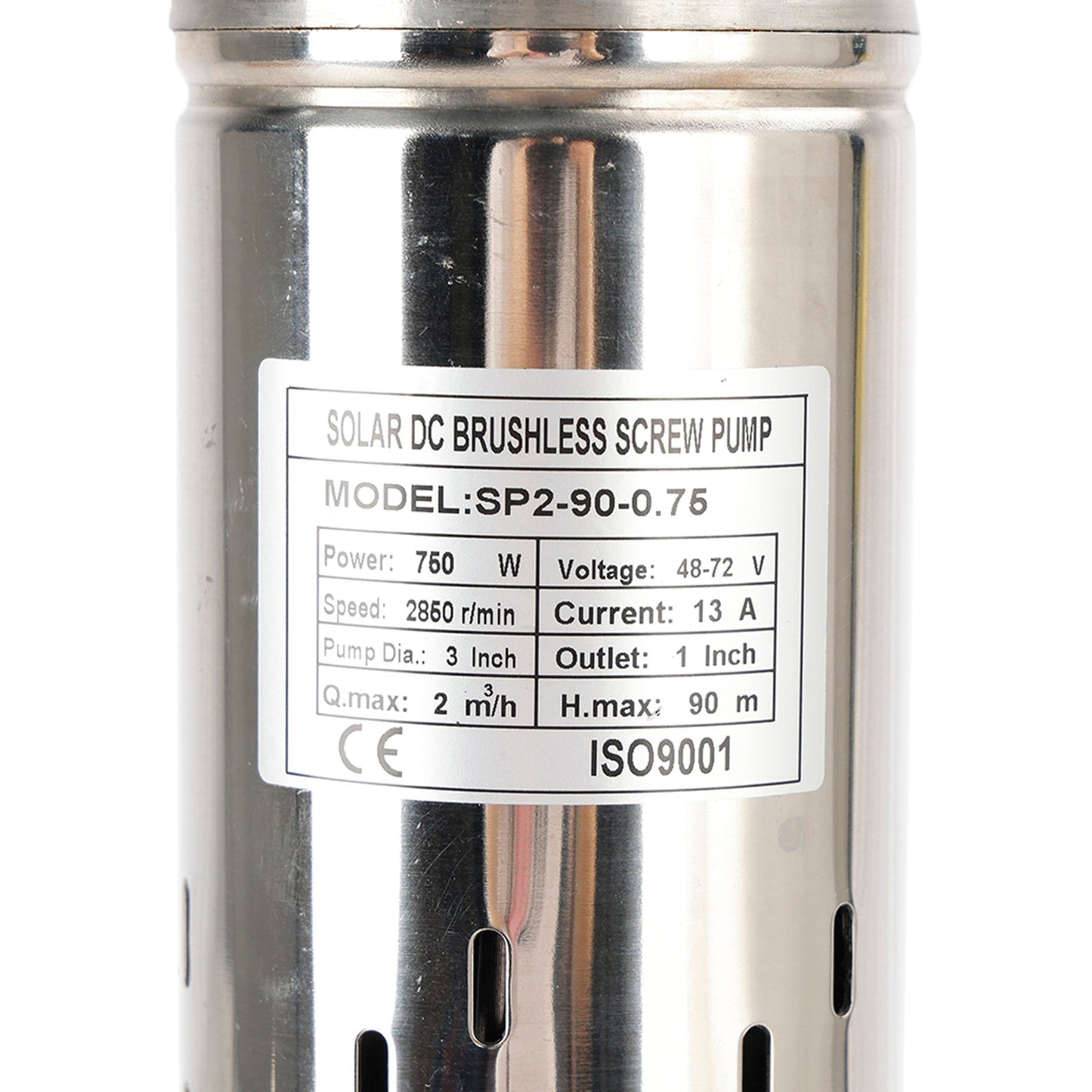 Pompa ad acqua sommergibile solare del foro del pozzo profondo di 3" 48V 750W MPPT incorporato