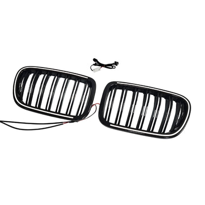 Griglia anteriore a doppio rene nera per paraurti, compatibile con BMW X3 F25 2011-2014.