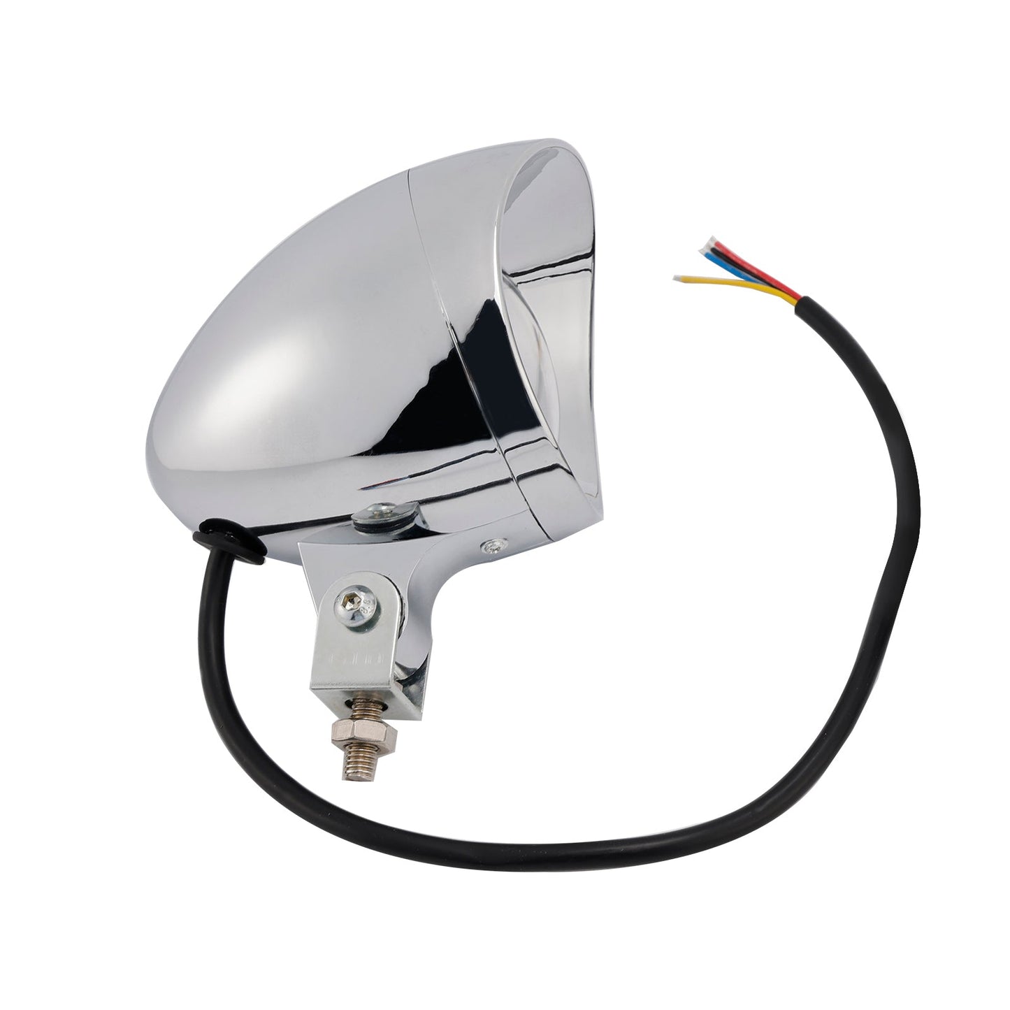 #D18 Faro Lampada Faretto Interruttore Colore Universale Adatto Cromato Per Moto