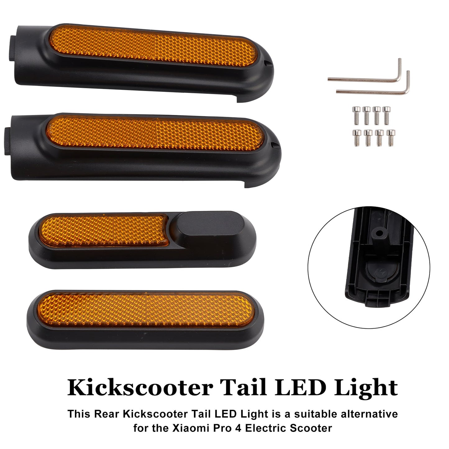 Set di 4 coperture laterali per scooter con catarifrangente posteriore per Xiaomi 4 Pro (1a generazione)