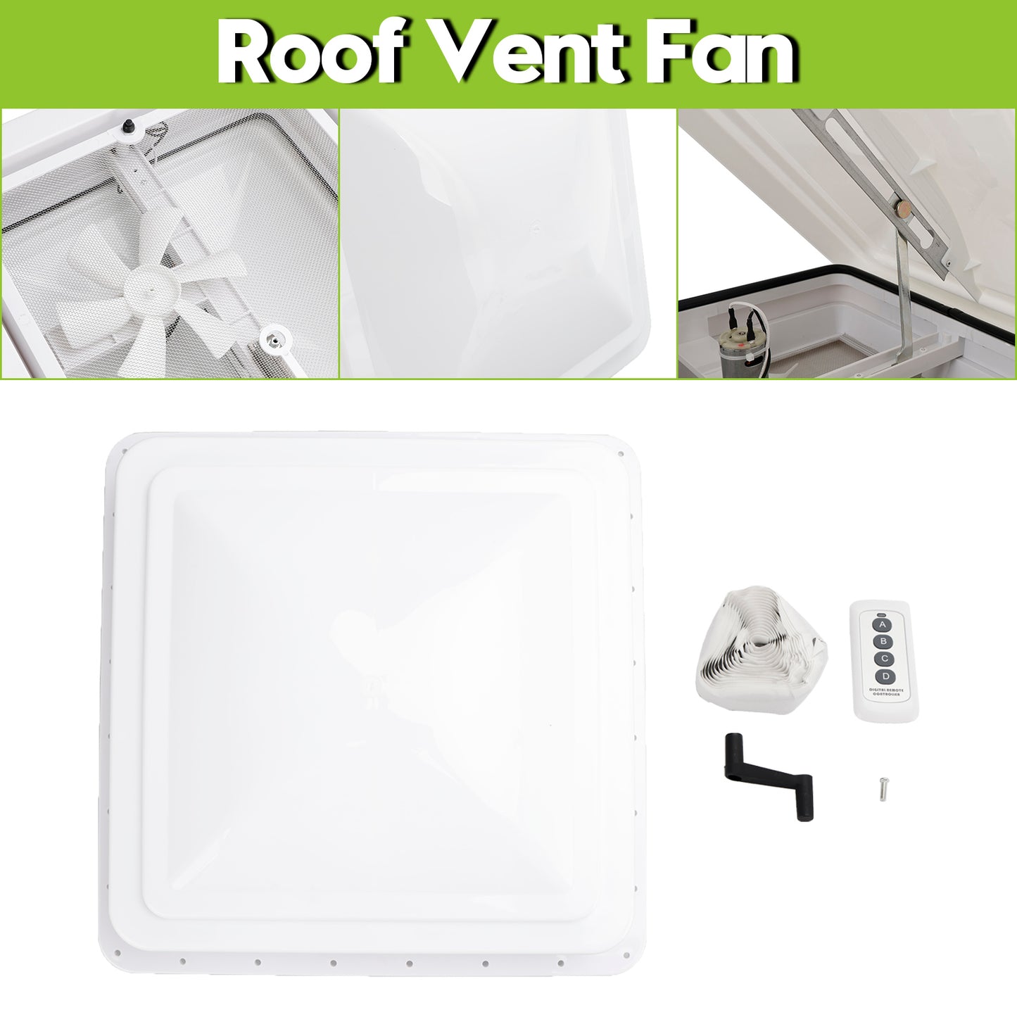 14" Caravan Skylight Roof Vent Remote Control Camper Motorhome RV Aspiratore