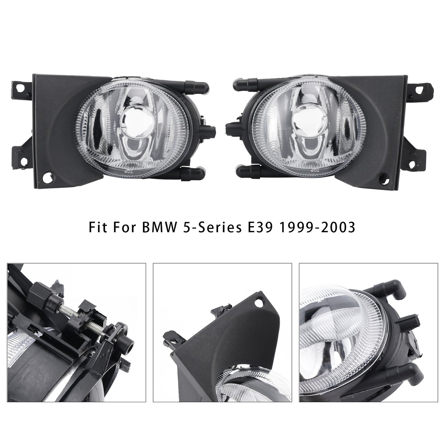 Coppia di fendinebbia anteriori per paraurti BMW E39 Serie 5 1999-2003 senza lampadine