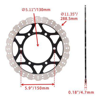 Disco freno anteriore pieno per Kawasaki Ninja 250 R EX250 2008-2012