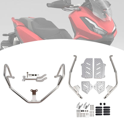 Kit di protezione motore superiore e inferiore Honda Adv350 2022-2025, barra di protezione argento