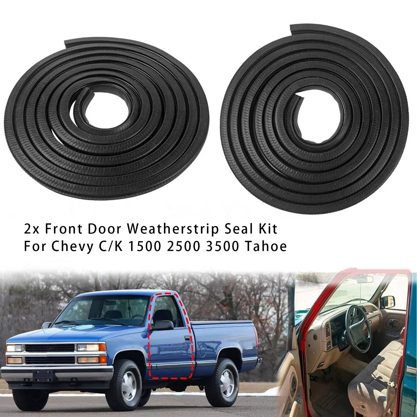Kit guarnizioni per portiera anteriore sinistra e destra Cadillac Escalade 1999-2000 2x 1AWSK00228 AM-35015073