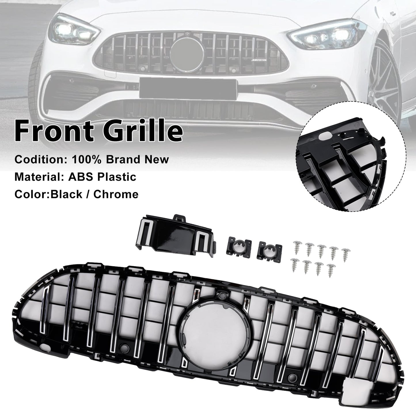 Griglia paraurti anteriore stile GT-R Mercedes Benz W206 2022-2023 con telecamera
