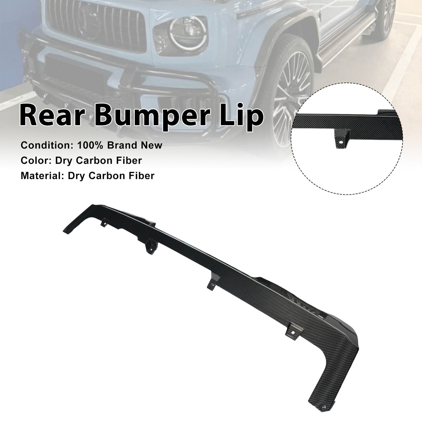 Diffusore posteriore in fibra di carbonio per paraurti, compatibile con Mercedes Benz Classe G W465 (modelli dal 2025 in poi).